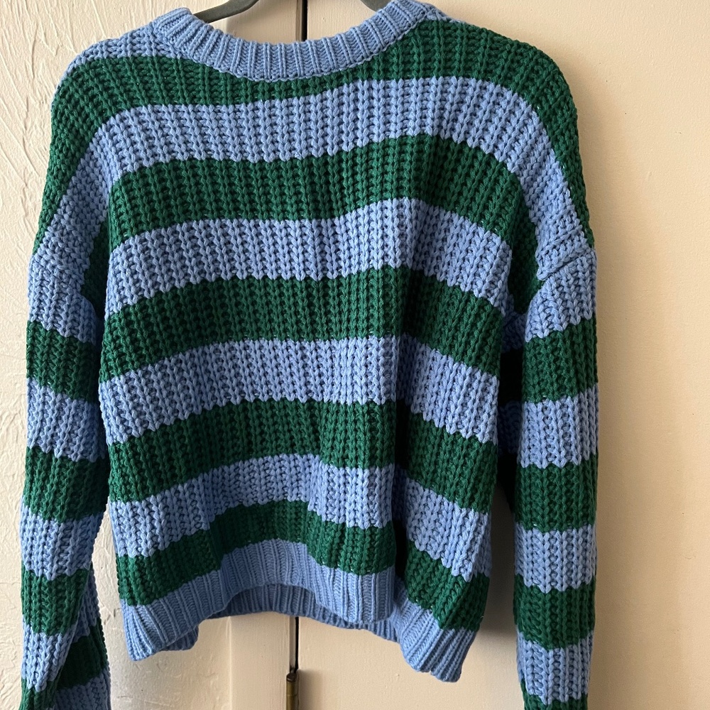 Blue and green sweater from Forever 21